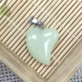 Charming light green heart-shaped natural stone pendant necklace DIY jewelry accessory. - 16x21mm (2g) / New Mountain Jade