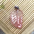 Natural pink crystal leaf pendant necklace DIY jewelry accessory crystal stone charm. - 15x26mm / Watermelon Crystal