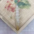 Natural stone crystal conical bullet pendant pendulum variant for DIY jewelry making. - 14x69mm / Topaz