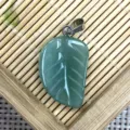 Pendentif Feuille en Pierre Verte Collier Accessoire Bijou DIY Cristal Agate Tendance - 15x26mm / Aventurine Verte