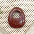Brown goldstone offset hole princess buckle pendant oval DIY jewelry accessory variant. - 20x25mm / Gold Sandstone