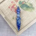 Blue natural stone crystal wand pendant pendulum crystal agate DIY jewelry accessory variant - 14x69mm / Sodalite