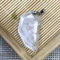 Pendente in cristallo di quarzo naturale sfaccettato collana accessorio gioiello DIY. - 20x37mm / Cristallo di rocca