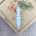 Natural Stone Crystal Wand Pendulum Pendant Scepter Conical Bullet DIY Jewelry Accessory - 14x69mm / Opal