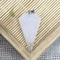 Pendente a cono esagonale sfaccettato in quarzo cristallo naturale collana semi-preziosa DIY - 18x39mm / Cristallo di rocca