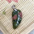 Ciondolo in cristallo ala di angelo in pietra naturale unakite collana accessorio gioielli - 15x30mm / Unakite