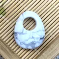 Natural stone asymmetrical pendant white marble color DIY jewelry accessories elegant style - 20x25mm / Howlite