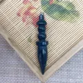 Natural dark stone crystal pendulum pendant, cone shaped ritual daggers DIY jewelry accessory. - 14x69mm / Indian Agate