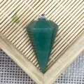 Pendolo pendente in cristallo verde naturale cono esagonale accessorio per gioielli variante - 18x39mm / Aventurina verde