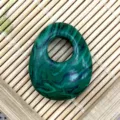 Natural Green Malachite Gemstone Oval Princess Pendant DIY Jewelry Necklace Accessory - 20x25mm / Malachite