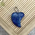 Natural lapis lazuli heart pendant gemstone DIY jewelry necklace accessories making item - 16x21mm (2g) / Lapis Lazuli