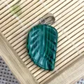 Pierre naturelle pendentif feuille verte cristal agate collier bijou accessoire composant DIY. - 15x26mm / Malachite