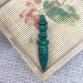 Natural malachite crystal conical bullet pendant scepter pendulum DIY jewelry accessory. - 14x69mm / Malachite
