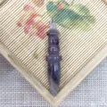 Natural crystal conical bullet pendant wand pendulum healing stone DIY jewelry accessory for necklace. - 14x69mm / Purple Crystal