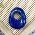Natural Lapis Lazuli Oval Donut Pendant Blue Gemstone DIY Necklace Jewelry Accessory - 20x25mm / Lapis Lazuli