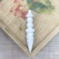 Natural stone crystal bullet pendant wiccan pendulum scepter DIY jewelry accessory - 14x69mm / Howlite