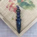 Natural stone conical crystal bullet pendant pendulum gemstone DIY jewelry accessory variant. - 14x69mm / Dragon Blood Stone