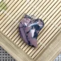 Natural stone heart pendant pink crystal DIY necklace jewelry accessory stylish charm - 16x21mm (2g) / Rhodonite