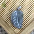 Pendentif feuille en pierre naturelle agate cristal collier accessoire bijoux DIY. - 15x26mm / Labradorite