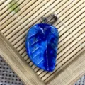 Pendentif feuille en lapis-lazuli naturel collier accessoire pierre précieuse bijou DIY - 15x26mm / Lapis-lazuli