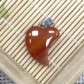 Natural red stone heart pendant agate necklace charm DIY jewelry accessories item - 16x21mm (2g) / Red Agate
