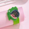 Montre slap en silicone dinosaure dessin animé pour enfants, jolie montre colorée. - Forme de Dinosaure (GS2512-341-01) / Vert