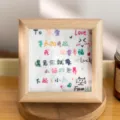 Ξύλινη κορνίζα κεντήματος DIY επιτραπέζια προβολή ρομαντικό δώρο για ζευγάρια γενέθλια - Πακέτο Υλικού Κενής Báσης / Τετράγωνο 4 Ιντσών 10x10cm / Λευκή Δρυς