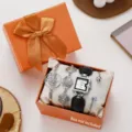 Damen quadratische Lederarmband Uhr und Strass Armband Schmuck Set Geschenkbox. - Schwarzes Set