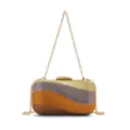 Lussuosa Borsa da Sera con Strass Donna Catena Tracolla Cristallo Pochette Chic - Sfumatura Oro