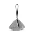 Borsa da sera triangolo strass argento, elegante pochette in cristallo donna variante - Argento