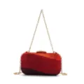 Splendida borsa da sera con strass sfumati da donna, catena dorata e cristalli di lusso. - Sfumatura Rossa