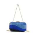 Borsa da sera con strass sfumati blu e catena dorata pochette elegante da donna. - sfumatura blu
