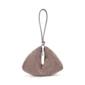 Bolso de Noche Triángulo con Estrás Brillante Elegante Clutch Oro Rosa para Mujeres - Rosa