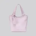 Borsa shopper in pelle viola chiaro semplice borsa versatile elegante borsa a spalla chic - 20x9x21cm / Rosa