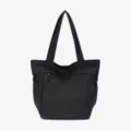 Zwarte nylon shopper tas voor vrouwen, grote casual schoudertas met handige rits en vakken. - Zwart
