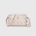 Borsa a Tracolla Donna Stampa Pegaso Rosa Dettagli Pelle Ciondolo Orsetto Chic - 24*6*15cm / Rosa