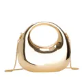 Mini borsa a mano metallica dorata con manico rotondo e tracolla a catena da donna. - 13*6*12cm / Oro