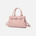 Borsa a mano in pelle martellata rosa, elegante borsa a tracolla e spalla da donna per ufficio. - 27*14*16 / Rosa