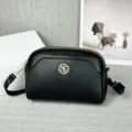 Zwarte schelp crossbody tas, stijlvolle meerlaagse dames schoudertas met gouden hardware. - Zwart