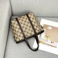 Borsa a mano donna monogram retrò borsa a tracolla vintage borsa secchiello in pelle PU - Plaid Beige