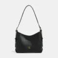 Borsa a tracolla hobo nera in pelle con hardware dorato e design elegante per donne eleganti. - 24*9*19 / Nero