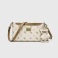 Borsa a tracolla da donna elegante borsa a spalla con ciondolo orso in pelle PU borsa alla moda - Bianco avorio