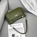 Olive green leather shoulder bag, stylish casual underarm crossbody bag for women daily. - 1811 Army Green