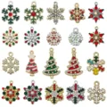 Christmas tree snowflake alloy rhinestone pendants for DIY handmade jewelry accessories set - Mixed Set (SN1869) / Mixed 20pcs Drip Oil Rhinestone Series