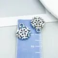 Colgante de aleación de diamantes de imitación de copo de nieve para joyería DIY. - Copo de Nieve Strass Blanco K (19260)