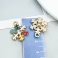 Colgante copo de nieve colorido de aleación diamantes imitación joyería artesanal - Copo de Nieve Navideño Esmaltado Colorido (29866)