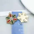 Navidad estrás copo de nieve colgante aleación DIY joyería hecha a mano accesorio colorido - Copo de Nieve Strass Oro KC (29869)