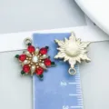 Colgantes de dijes de joyería DIY copo de nieve navideño con diamantes de imitación. - Copo de Nieve Strass Oro KC (29871)