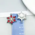 Navidad copo de nieve aleación circón colgante DIY joyería accesorio componente - Copo de Nieve Strass Blanco K (29873)