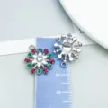 Colgante copo de nieve Navidad aleación pedrería DIY hecho a mano joyería accesorio esmalte - Copo de Nieve Esmaltado Blanco K (29874)